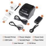 MUNBYN POS Printer, Receipt Printer USB Ethernet 80MM Thermal Printer P047, I...