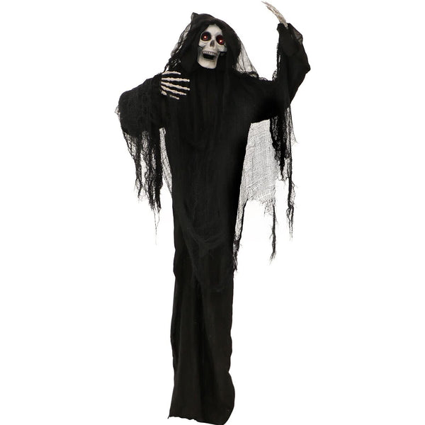 Haunted Hill Farm Life-Size Animatronic Scary Talking Grim Reaper with Touch ...