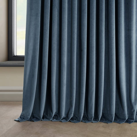 HPD Half Price Drapes Heritage Plush Velvet Curtains 96 Inches Long Room Dark...