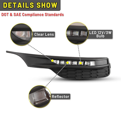 AUTOWIKI Fog Lights LED for 2016 2017 Honda Accord 4 Door Sedan 4Dr Lamp OEM ...