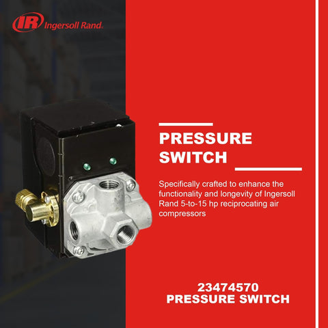 Ingersoll-Rand 23474570 Pressure Switch for Two Stage Compressor