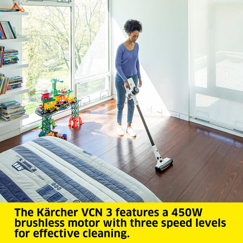 K&#228;rcher VCN 3 Cordless Stick Vacuum, 450 W Motor, 3 Power levels, 59 Minute