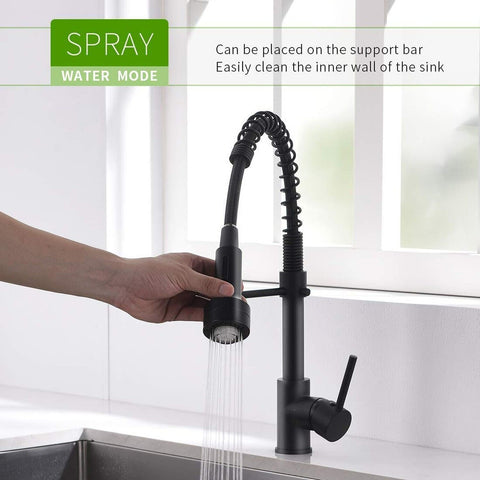 GIMILI Black Kitchen Faucet with Sprayer Modern Single Handle Pull Down Spray...