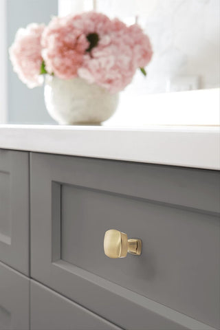 Amerock Stature 1-1/4 in (32 mm) Length Golden Champagne Cabinet Knob - 10 Pack