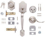 Amazon Basics Handleset with Shelby Lever - Single Cylinder Packs, Satin Nick...