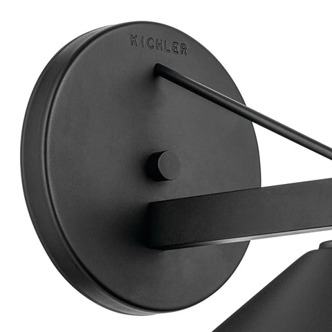 KICHLER Ripley 12" 1-Light Outdoor Wall Light in Black for Exterior Doors, Ga...