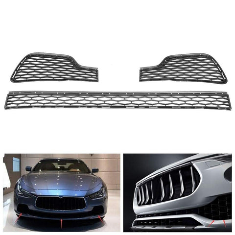 Front Bumper Grill Fit for Ghibli 2014 &#8209; 2017, 3Pcs Front Bumper Lower Gri