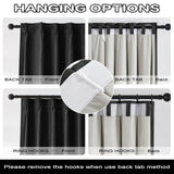 DUALIFE 2 Panels Pinch Pleated Blackout Curtains, Back Tab with Hooks, Extra ...