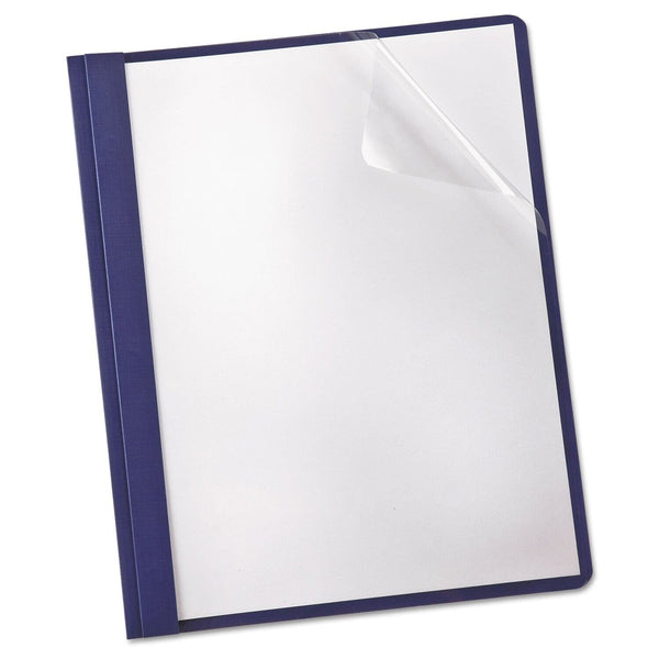 Oxford Clear Front Report Cover, 3 Prong, 1/2 inch Capacity, Navy, Letter Siz...