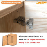 40pcs Soft Close Cabinet Concealed Hinges European Half Overlay,110 Degree,Fr...