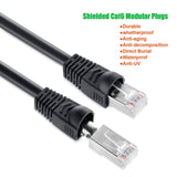 DbillionDa Outdoor Ethernet 250ft Cat6 Cable, Shielded Grounded UV Resistant ...