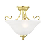 Livex Lighting 6121-91 Coronado 2 Light Brushed Nickel Semi Flush Mount with ...