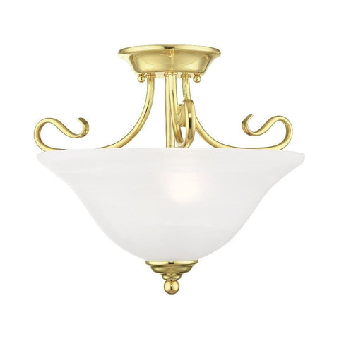 Livex Lighting 6121-91 Coronado 2 Light Brushed Nickel Semi Flush Mount with ...