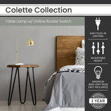 Hanover Colette Table Lamp with Metal Globe Shade Pale Gold Finish with Adjus...