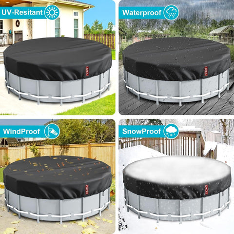 LXKCKJ 15 Ft Round Pool Cover, Solar Covers for Above Ground Pools, Summer Po...