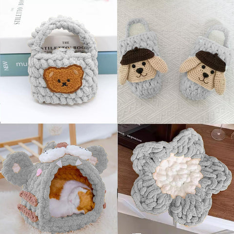 Chenille Chunky Yarn Arm Knitting Thick Bulky DIY for Knit Blanket Cushion Be...