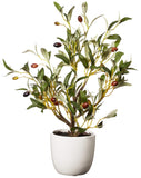 Nearly Natural 18in. Olive Silk Tree with Vase (Set of 2)