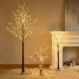 LITBLOOM Lighted Flokced Tree with Fairy Lights 6FT 330 LED, Snowy Tree with ...