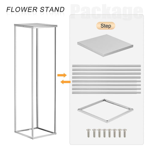 MECCANIXITY Wedding Flower Stand Vase Column, Metal Flower Stand 15.7, 23.6, ...