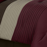 Chezmoi Collection Loft 8-Piece Luxury Striped Comforter Set (Full, Burgundy/...