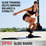 SPRI Slide Board (71" L x 20" W) with End Stops, Sliding Booties, Mesh Black