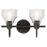 KICHLER Avery 15" Bathroom Vanity Industrial 2 Light Wall Fixture with Clear ...