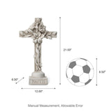 glitzhome Holy Cross with Lily Garden Statue MGO Outdoor Decoration, 13.75" H...