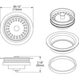 Elkay LKQD35GY Polymer Disposer Flange with Removable Basket Strainer and Rub...