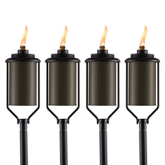 TIKI Brand Easy Install 4-Pack Torch Simply Metal Bronze - Decorative Outdoor...