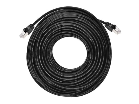 Monoprice Cat6A 100ft Black Patch Cable Double Shielded (S/FTP) 26AWG 10G Pur...