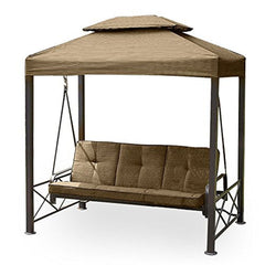 Gazebo 3-Seat Swing Replacement Canopy Top Cover Beige