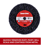 3M Scotch-Brite Clean and Strip XT Pro Disc, 4 in x 1/2 in, Roloc+, Metal, Ru...