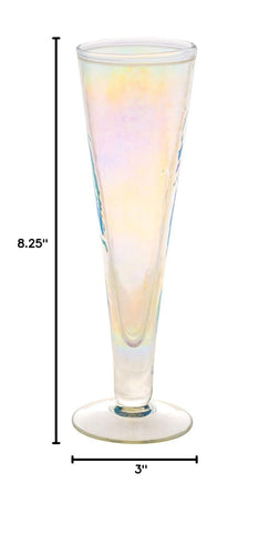 Karma Catalina Footed Champagne Flute Iridescent Set Of Four One Size