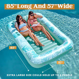 Sloosh Inflatable Tanning Pool Lounger Float for Adults, 85" x 57" Extra Larg...