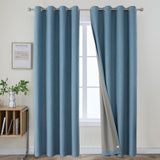 Joydeco Light Blue Blackout Curtains 120 Inches Long, Extra Long Blackout Cur...