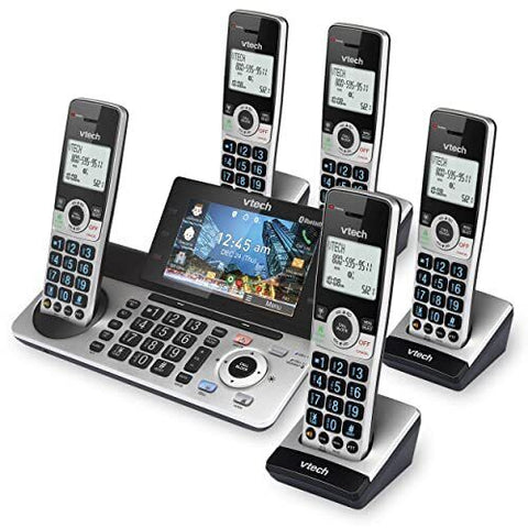 VTech IS8251-5 Business Grade 5-Handset Cordless 5 Handset, Silver/Black