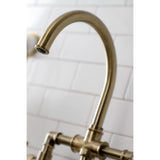 Kingston Brass KS2333NX Hamilton Bridge Kitchen Faucet, Antique Brass, 13.88 ...