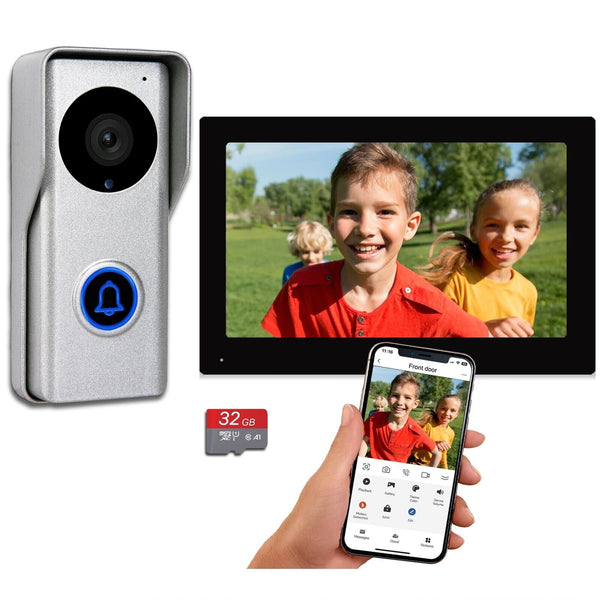 WiFi Video Intercom System, Video Doorbell Camera with Monitor Wireless, All ...