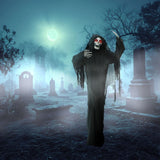 Haunted Hill Farm Life-Size Animatronic Scary Talking Grim Reaper with Touch ...