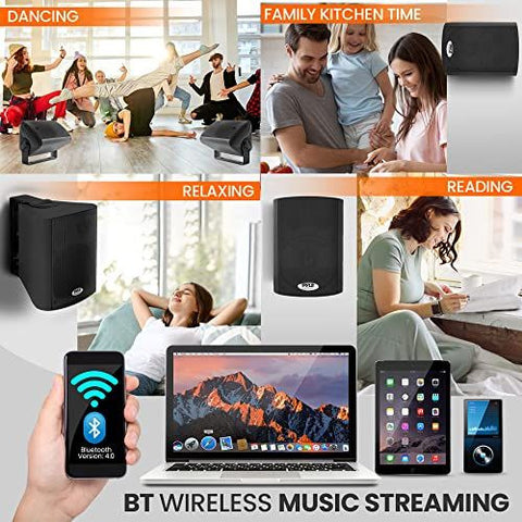 Pyle 6.5'' Wireless BT Streaming Speakers - Pro-Active, 6.5 inches, black