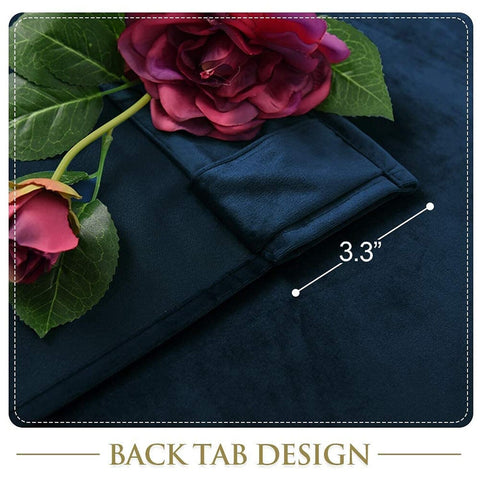 StangH Navy Blue Velvet Curtains - Blackout Thermal Insulated Backdrop Curtai...