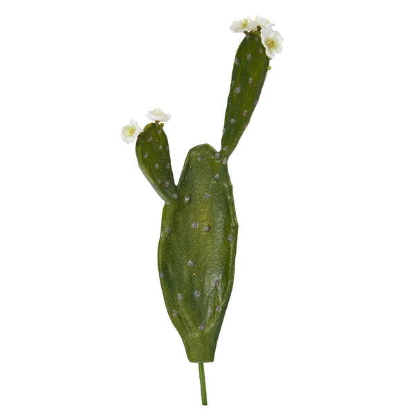 Nearly Natural 24in. Flowering Cactus Artificial (Set of 4) Silk Plants, Green