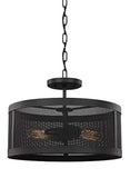 Generation Lighting 7728502-12 Two Lgiht Semi-Flush Convertible Pendant, Black