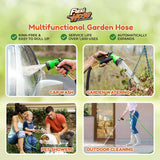 Flexi Hose with 8 Function Nozzle Expandable Garden Hose, Lightweight & No-Ki...