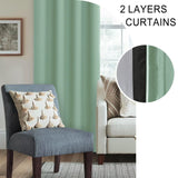 XWZO 100% Blackout Curtain 84 Inches Length 2 Panels Set - Extra Wide Thermal...