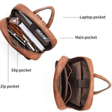 BROMEN Leather Laptop Backpack for Women 15.6 inch Computer Business Travel P...