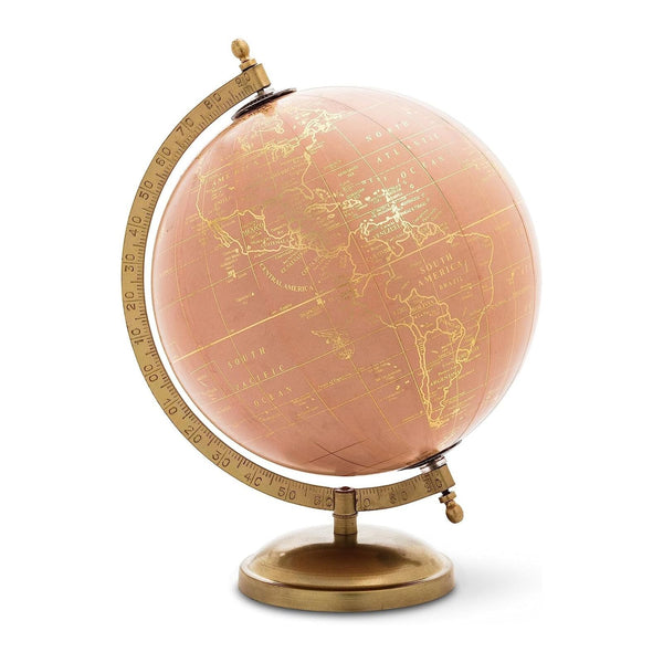 Abbott Collection 57-LATITUDE-01 Spinning Small Decorative Globe, Pink/Gold, ...
