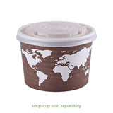 Eco-Products Compostable World Art Soup Container Lids, Case of 1000, Fits 8-...