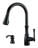 Pfister Wheaton Kitchen Faucet with Pull Down Sprayer and Soap Dispenser, Sin...