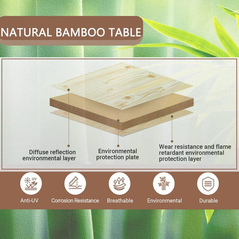 KingCamp Bamboo Adjustable, Anti-UV Portable Folding Table, Picnic, Camping, ...